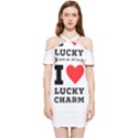 I love lucky charm Shoulder Frill Bodycon Summer Dress View1