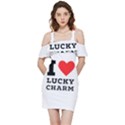 I love lucky charm Shoulder Frill Bodycon Summer Dress View3