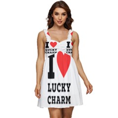 I Love Lucky Charm Ruffle Strap Babydoll Chiffon Dress by ilovewhateva