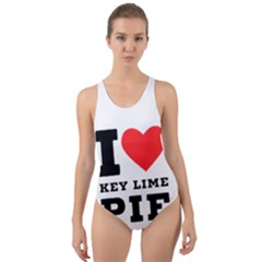 I Love Key Lime Pie Cut-out Back One Piece Swimsuit by ilovewhateva