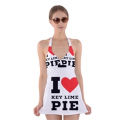 I Love Key Lime Pie Halter Dress Swimsuit  by ilovewhateva