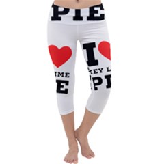 I Love Key Lime Pie Capri Yoga Leggings by ilovewhateva