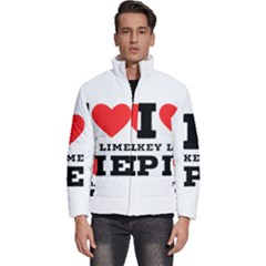 I Love Key Lime Pie Men s Puffer Bubble Jacket Coat by ilovewhateva