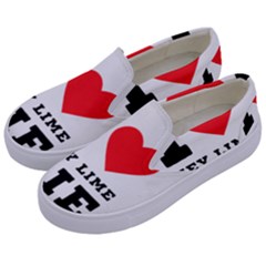 I Love Key Lime Pie Kids  Canvas Slip Ons by ilovewhateva