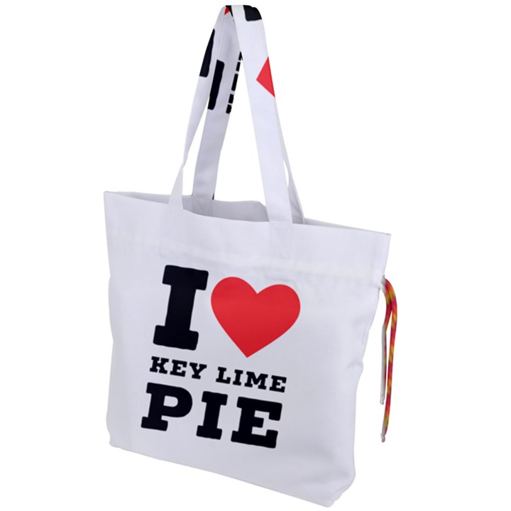 I love key lime pie Drawstring Tote Bag