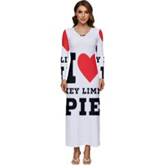 I Love Key Lime Pie Long Sleeve Longline Maxi Dress