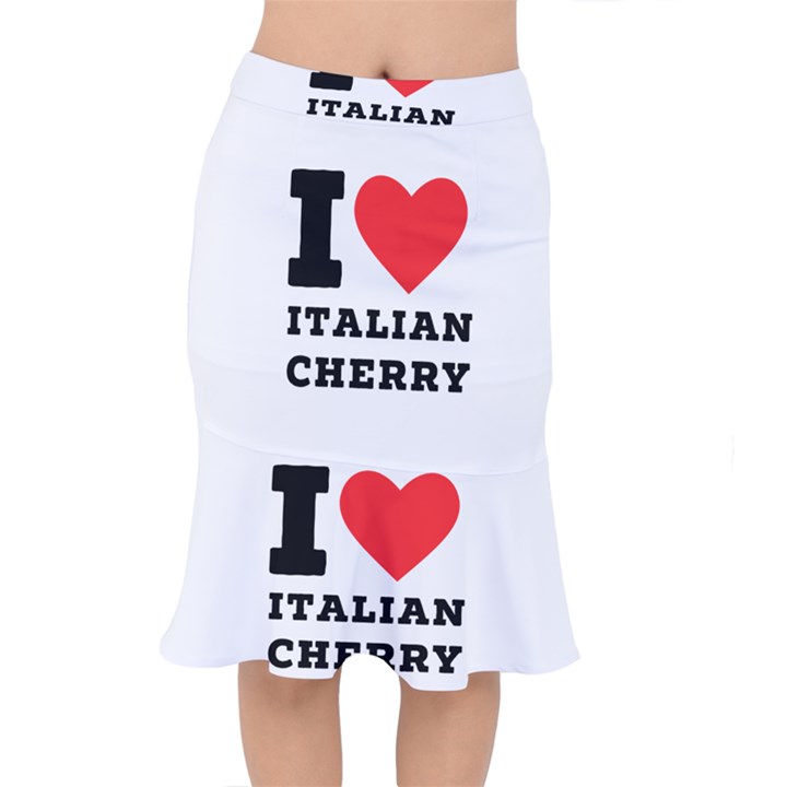 I love Italian cherry Short Mermaid Skirt