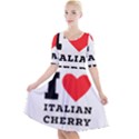 I love Italian cherry Quarter Sleeve A-Line Dress View1