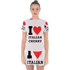 I Love Italian Cherry Drop Hem Mini Chiffon Dress by ilovewhateva