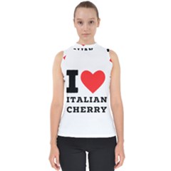 I Love Italian Cherry Mock Neck Shell Top by ilovewhateva