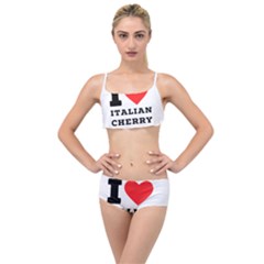 I Love Italian Cherry Layered Top Bikini Set by ilovewhateva