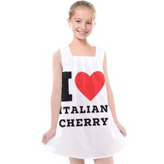 I Love Italian Cherry Kids  Cross Back Dress by ilovewhateva