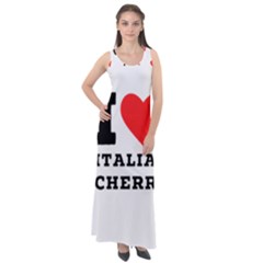 I Love Italian Cherry Sleeveless Velour Maxi Dress by ilovewhateva