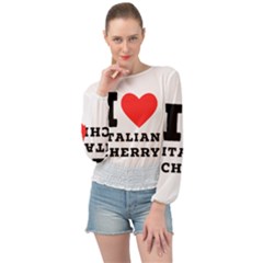 I Love Italian Cherry Banded Bottom Chiffon Top by ilovewhateva