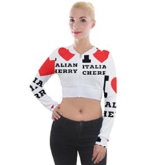 I Love Italian Cherry Long Sleeve Cropped Velvet Jacket by ilovewhateva