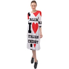 I Love Italian Cherry Ruffle End Midi Chiffon Dress by ilovewhateva