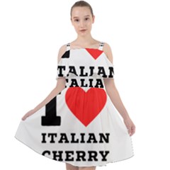 I Love Italian Cherry Cut Out Shoulders Chiffon Dress by ilovewhateva