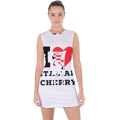 I Love Italian Cherry Lace Up Front Bodycon Dress by ilovewhateva