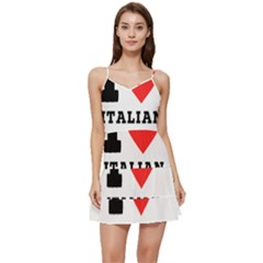 I Love Italian Cherry Short Frill Dress by ilovewhateva