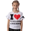 I love Italian cherry Kids  Cut Out Flutter Sleeves View1