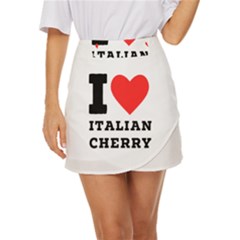 I Love Italian Cherry Mini Front Wrap Skirt by ilovewhateva