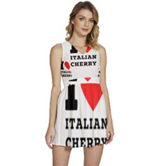 I Love Italian Cherry Sleeveless High Waist Mini Dress by ilovewhateva