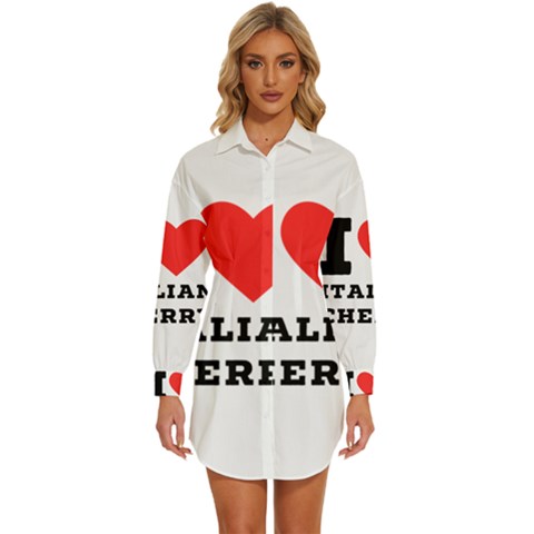 I Love Italian Cherry Womens Long Sleeve Shirt Dress by ilovewhateva