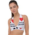 I love Apple crisp Halter Plunge Bikini Top View1