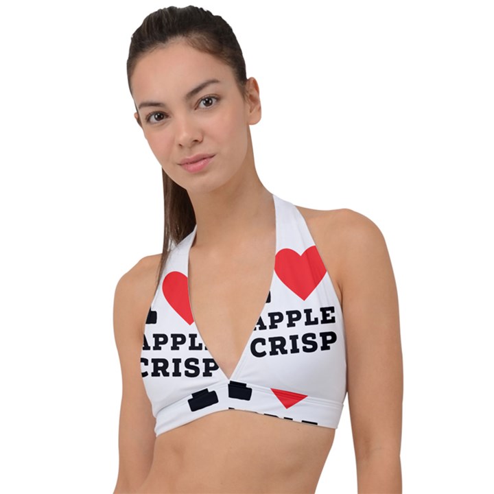 I love Apple crisp Halter Plunge Bikini Top