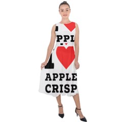 I Love Apple Crisp Midi Tie-back Chiffon Dress by ilovewhateva