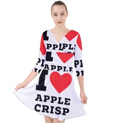 I Love Apple Crisp Quarter Sleeve Front Wrap Dress by ilovewhateva