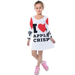 I Love Apple Crisp Kids  Long Sleeve Velvet Dress by ilovewhateva