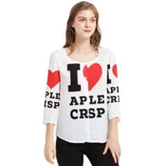 I Love Apple Crisp Chiffon Quarter Sleeve Blouse by ilovewhateva