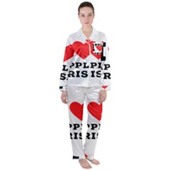 I Love Apple Crisp Women s Long Sleeve Satin Pajamas Set	 by ilovewhateva