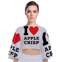 I Love Apple Crisp Tie Back Butterfly Sleeve Chiffon Top by ilovewhateva