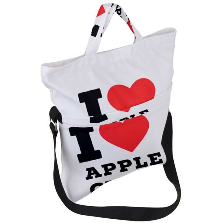 I love Apple crisp Fold Over Handle Tote Bag