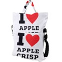 I love Apple crisp Fold Over Handle Tote Bag View2