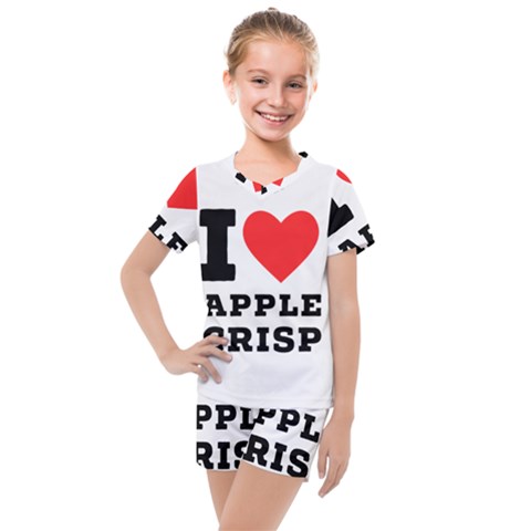 I Love Apple Crisp Kids  Mesh Tee And Shorts Set by ilovewhateva