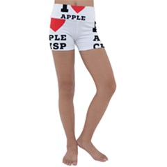 I Love Apple Crisp Kids  Lightweight Velour Yoga Shorts by ilovewhateva