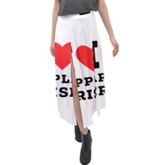 I Love Apple Crisp Velour Split Maxi Skirt by ilovewhateva