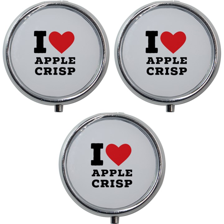 I love Apple crisp Mini Round Pill Box (Pack of 3)