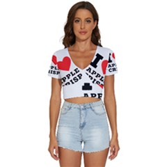 I Love Apple Crisp V-neck Crop Top by ilovewhateva