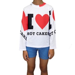 I Love Hot Cakes Kids  Long Sleeve Swimwear by ilovewhateva