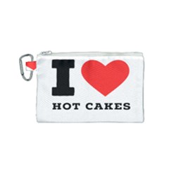 I Love Hot Cakes Canvas Cosmetic Bag (small) by ilovewhateva