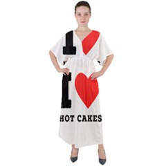 I Love Hot Cakes V-neck Boho Style Maxi Dress by ilovewhateva