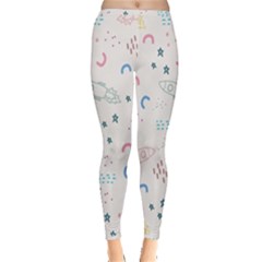 Spaceship Pattern Star Inside Out Leggings by danenraven