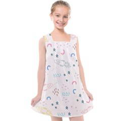 Spaceship Pattern Star Kids  Cross Back Dress by danenraven