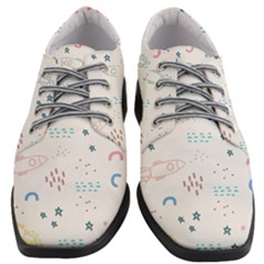 Spaceship Pattern Star Women Heeled Oxford Shoes