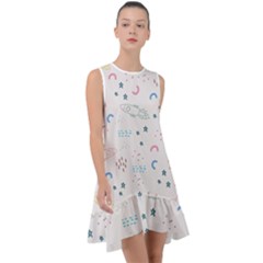 Spaceship Pattern Star Frill Swing Dress by danenraven