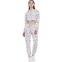 Spaceship Pattern Star Cropped Zip Up Lounge Set by danenraven